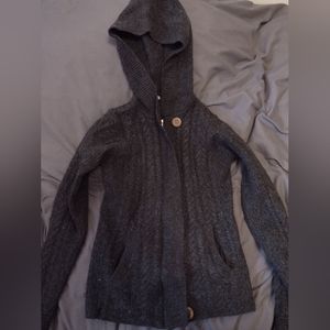Grey wool zip up